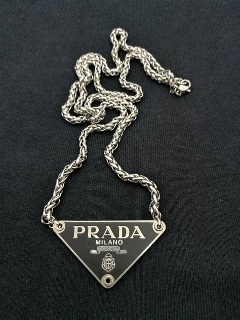 prada silver necklace|prada necklace price.